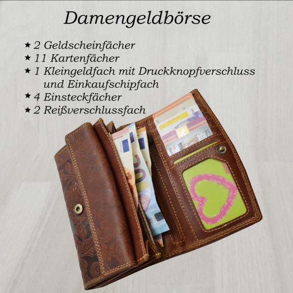 Damen Brieftasche mit Blumen Muster Wild Things Original